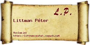 Littman Péter névjegykártya